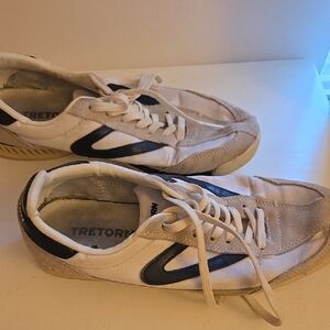 Tretorn White and Navy Sneakers